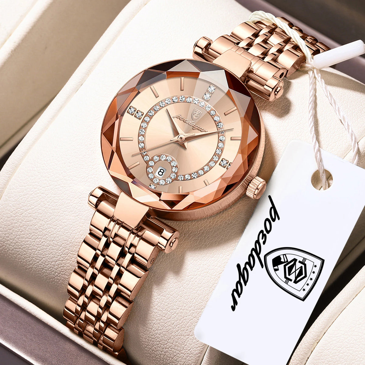 Elegant Women's Waterproof Stainless Steel Quartz Wristwatch - Perfect Blend of Fashion and Functionality