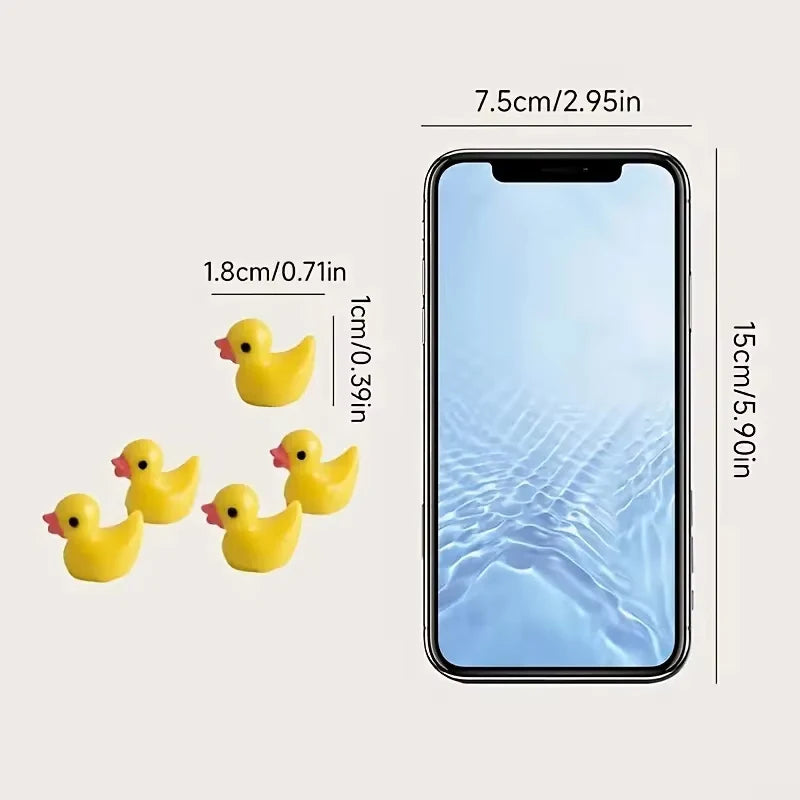 50/100Pcs Mini Resin Ducks Tiny Duck Miniature Figures Bulk Little Duck Charms for Party, DIY Micro Landscape Decorations