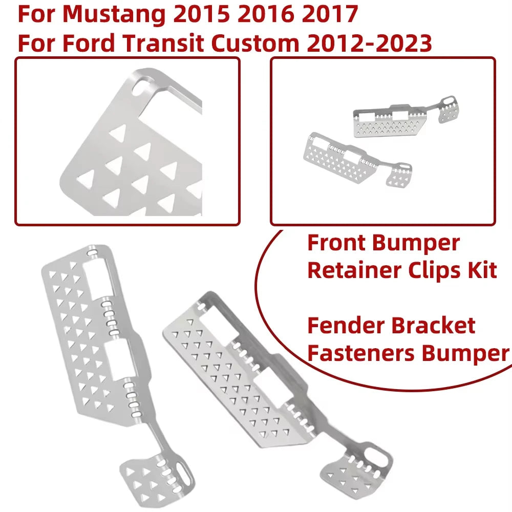 Front Bumper Retainer Clips Fender Bracket Fasteners Kit for Ford Mustang 2015-2017 Transit Custom 2012-2023