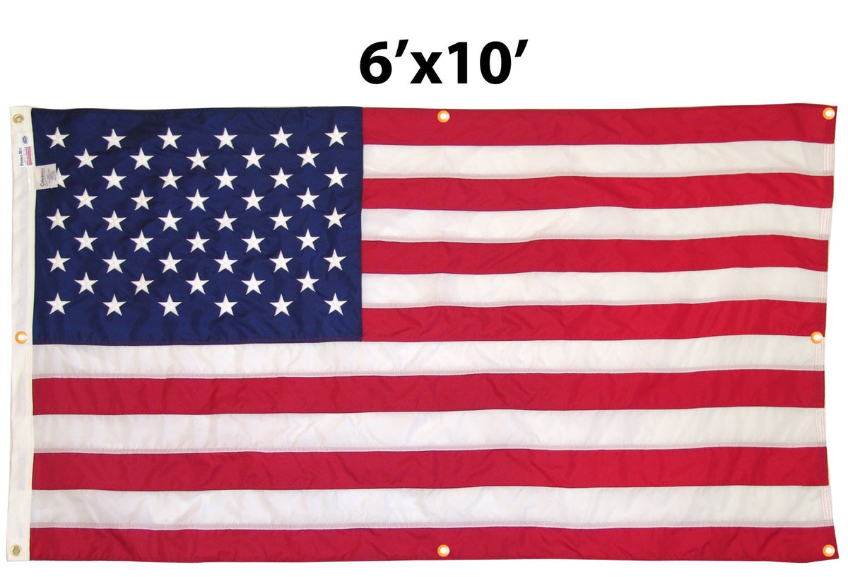 WallSafe™ Nylon Wall-Mounted American Flag | Reinforced Edge Grommets | Made in USA