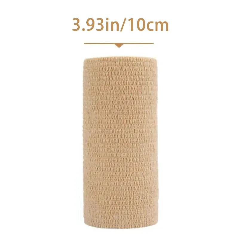 10/1Rolls Medical Adhesive Bandage Elastic Breathable Sports Self Adhesive Tape Beige Wrap Finger Tape for Wrist Ankle First Aid