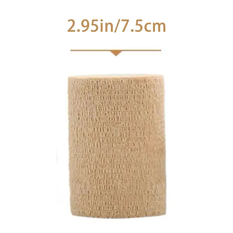 10/1Rolls Medical Adhesive Bandage Elastic Breathable Sports Self Adhesive Tape Beige Wrap Finger Tape for Wrist Ankle First Aid