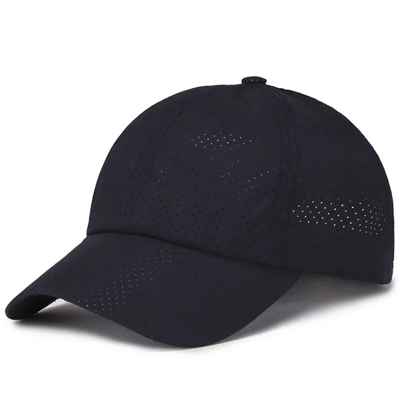New Summer Unisex Quick-Dry Mesh Baseball Cap Sun-Protective Quick-Dry Baseball Cap for Fishing and Casual Wear, Versatile and B