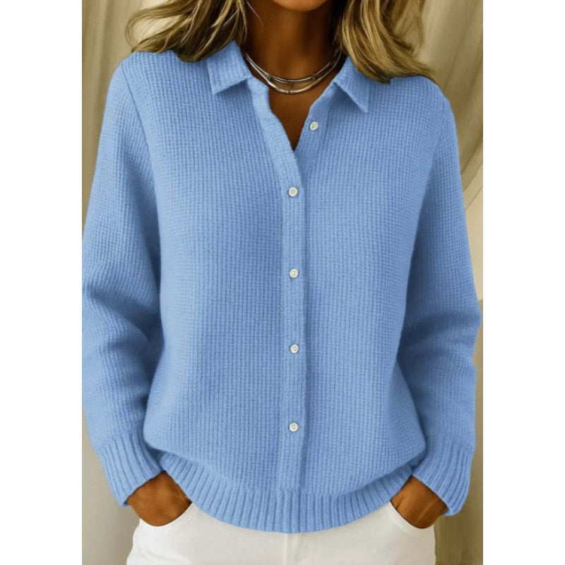 Women's Button-Up Lapel Knit Sweater