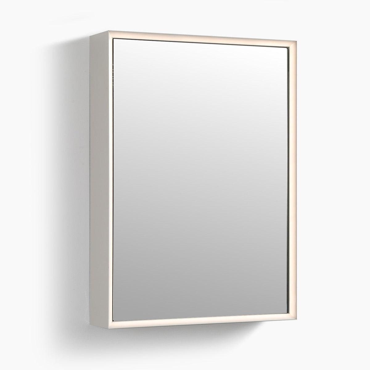 Mirrorons LED Lighted Bathroom Medicine Cabinet with IR Sensor Switch, Aluminum Hd Bathroom Mirror Cabinet Defogging Available, Matte White
