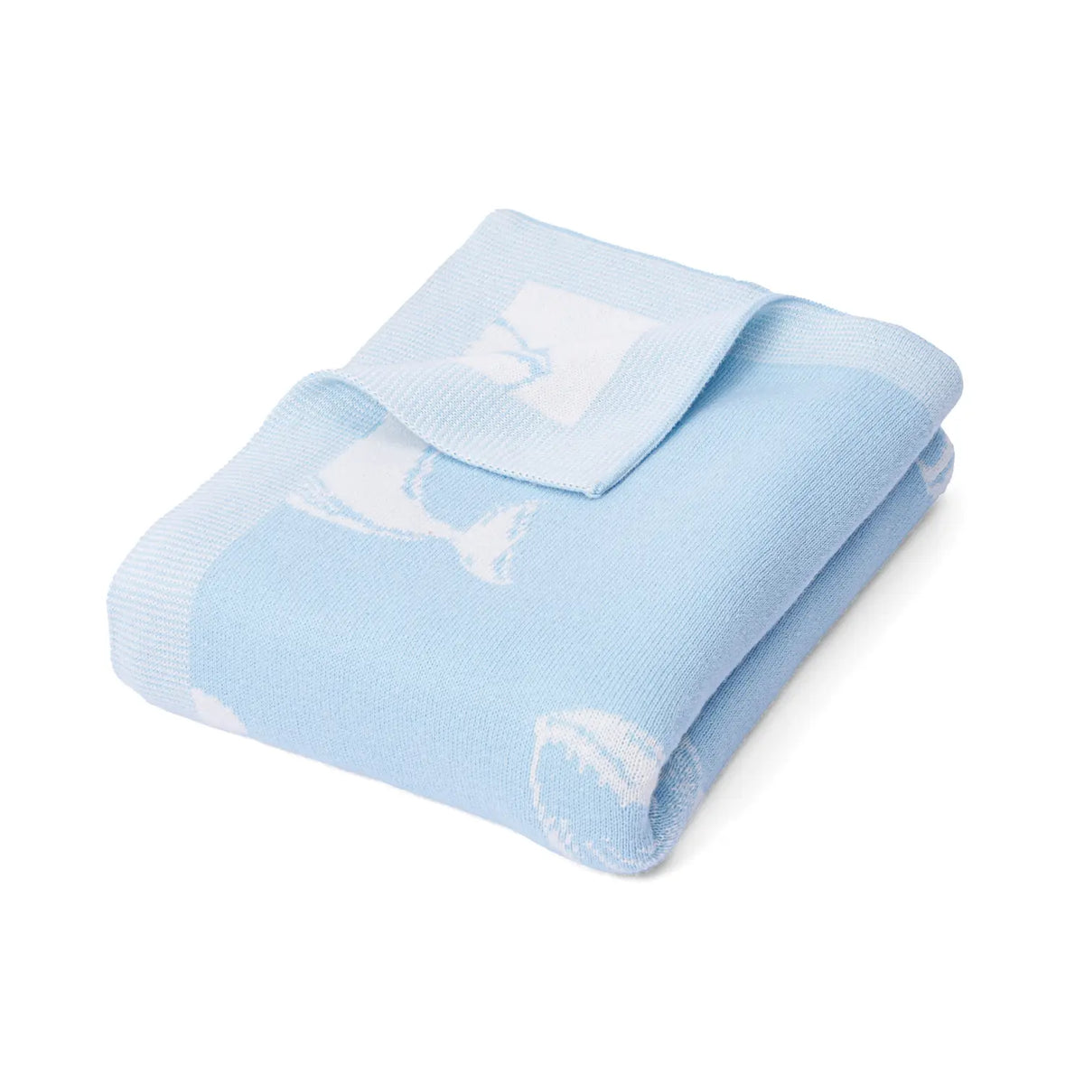 Whale Knit Baby Blanket — Soft Jacquard Weave