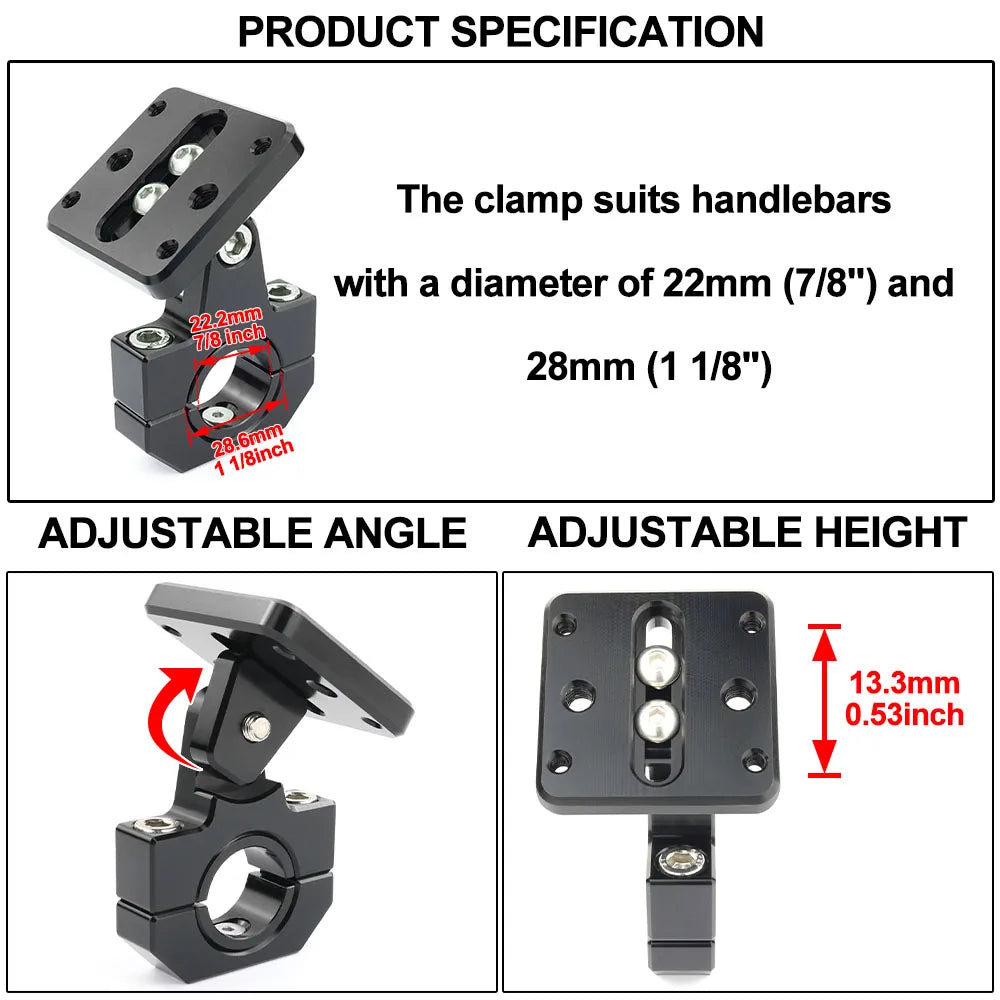 22Mm 28Mm Handlebar Clamp GPS Mount Navigation Bracket for Honda CB300R CB125R CB300F CB500 CB900F CB1000/1300 CBF 1000 500 600