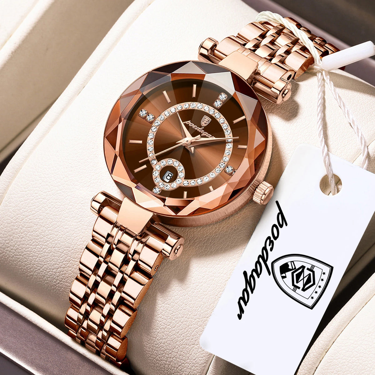 Elegant Women's Waterproof Stainless Steel Quartz Wristwatch - Perfect Blend of Fashion and Functionality