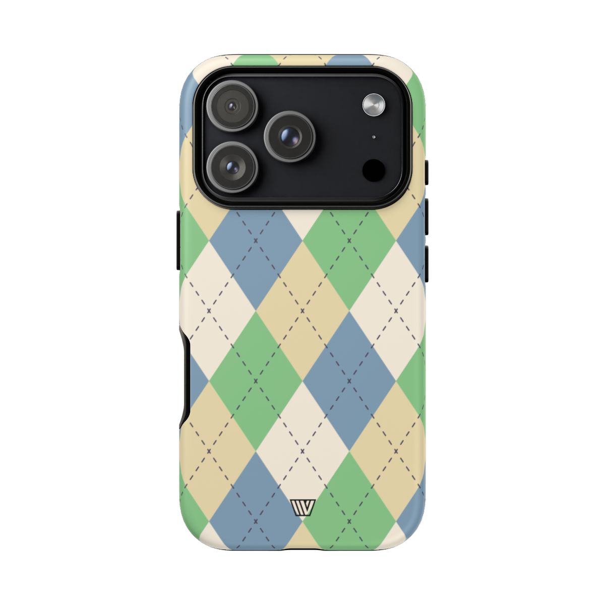 GREEN BLUE BEIGE ARGYLE | Tough Phone Case