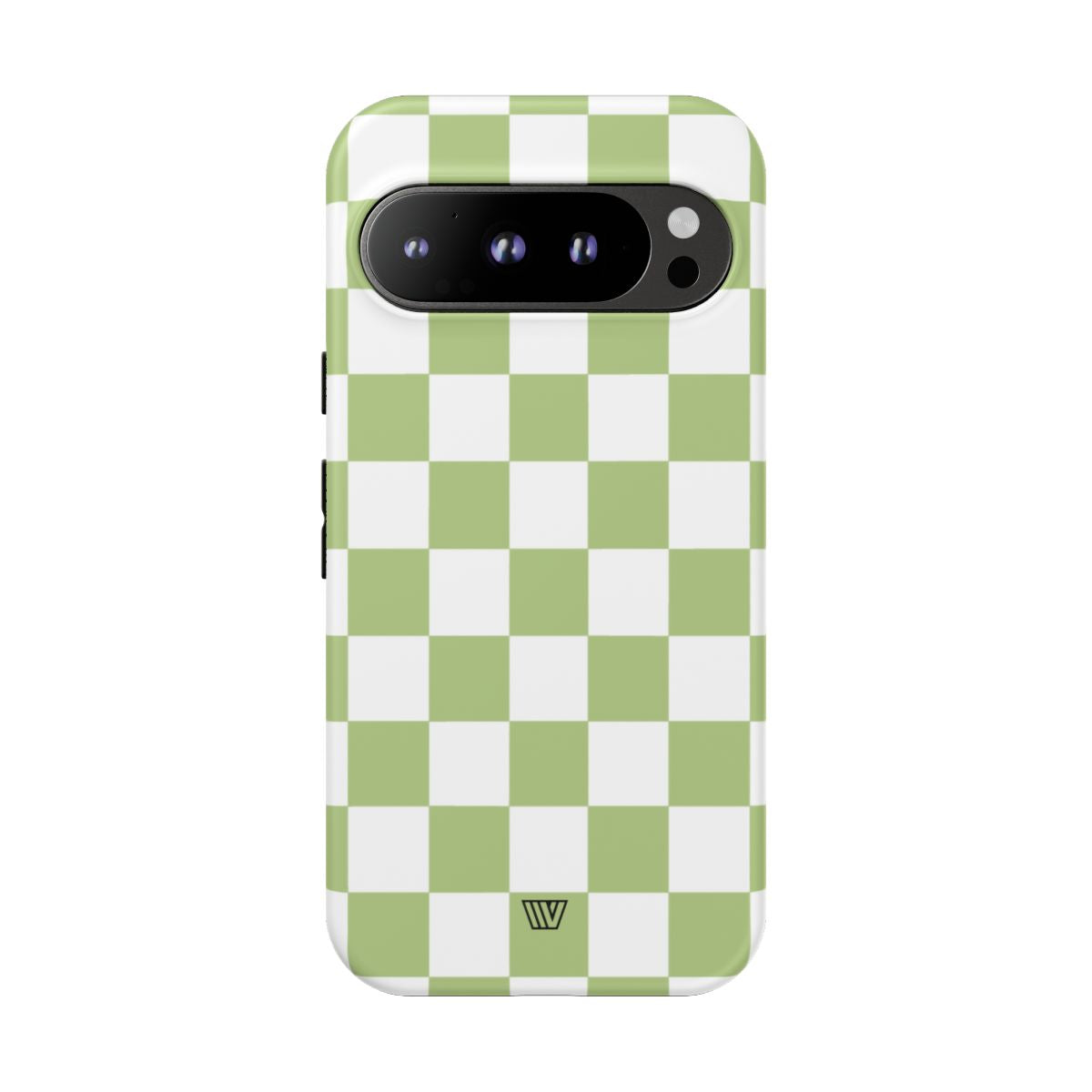 PALE OLIVE WHITE CHECKERBOARD | Tough Phone Case