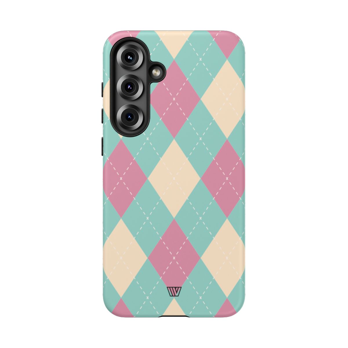 BLUE PINK BEIGE ARGYLE | Tough Phone Case