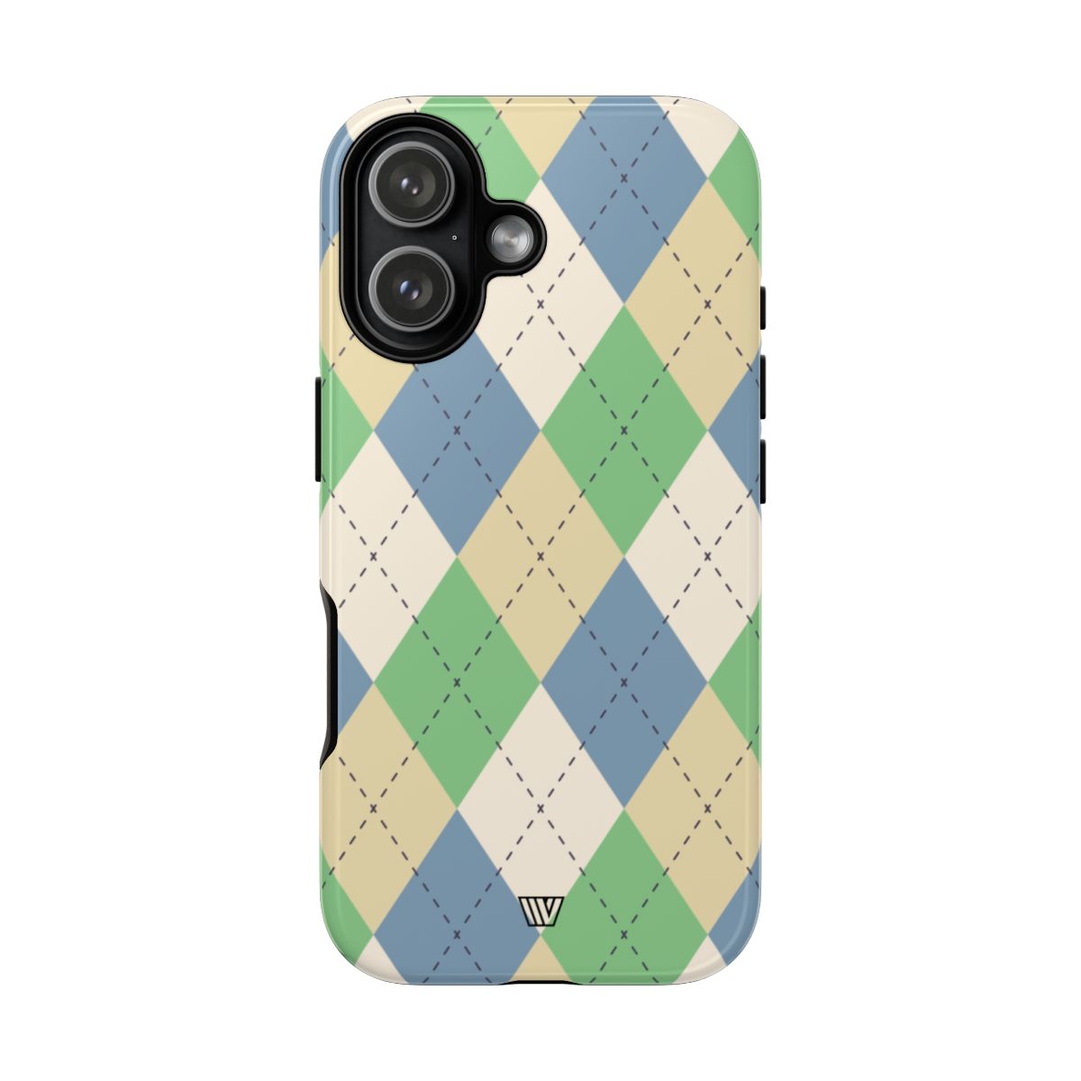 GREEN BLUE BEIGE ARGYLE | Tough Phone Case