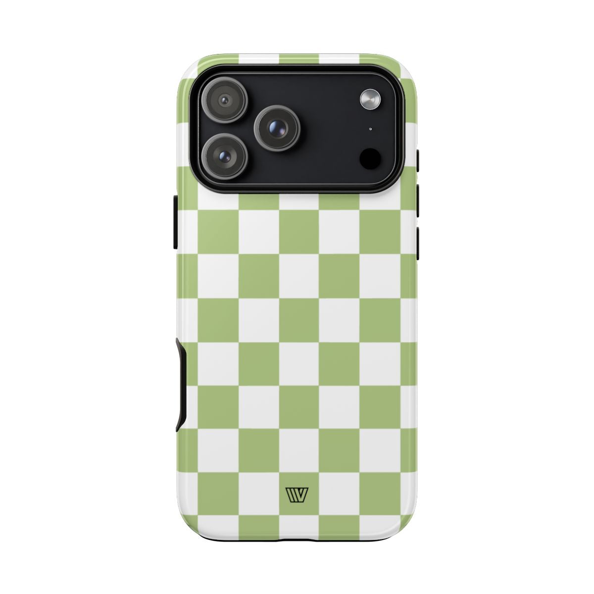 PALE OLIVE WHITE CHECKERBOARD | Tough Phone Case