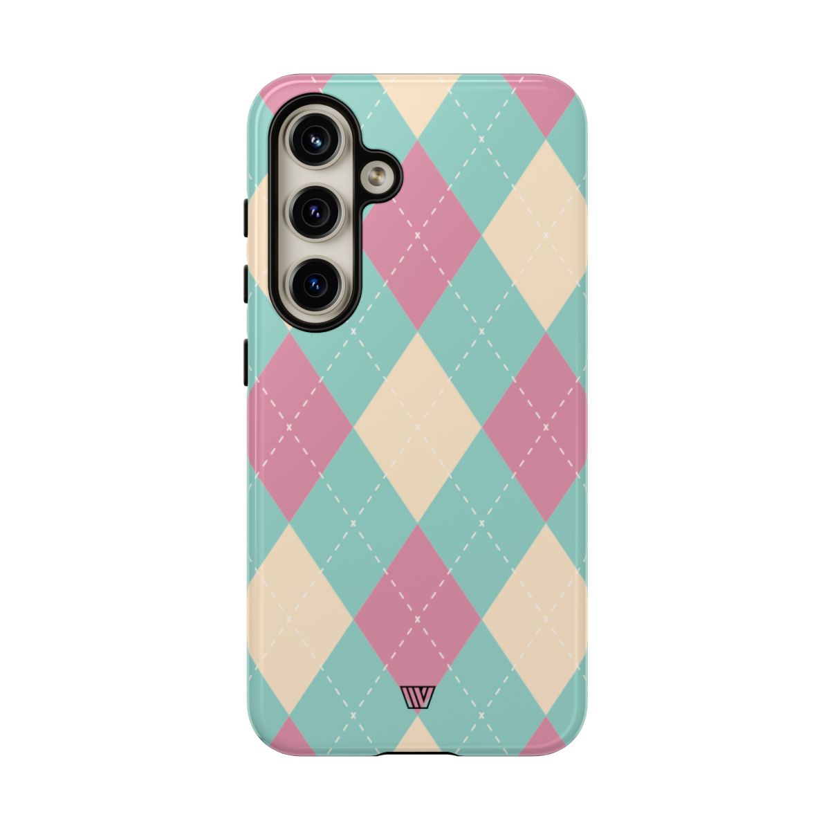 BLUE PINK BEIGE ARGYLE | Tough Phone Case