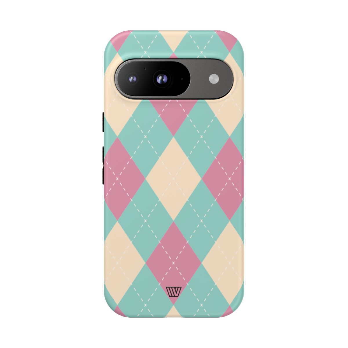 BLUE PINK BEIGE ARGYLE | Tough Phone Case