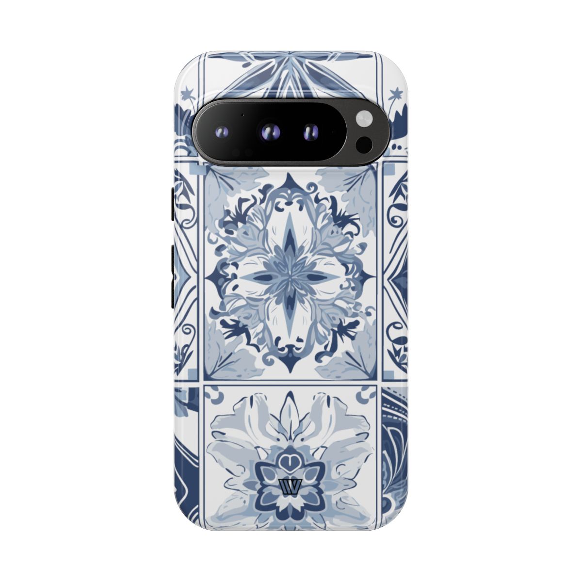 BLUE WHITE TILE | Tough Phone Case