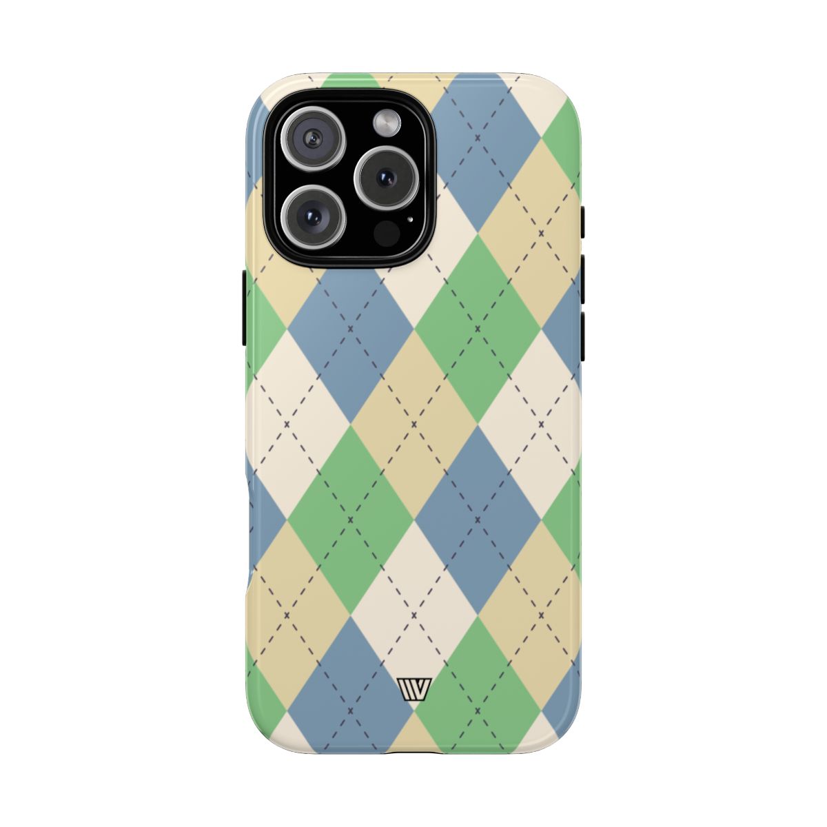GREEN BLUE BEIGE ARGYLE | Tough Phone Case