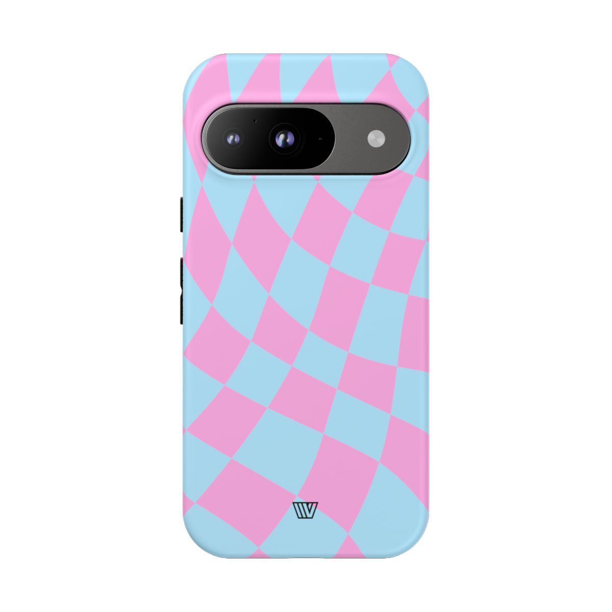BLUE PINK CURVY CHECKERBOARD | Tough Phone Case