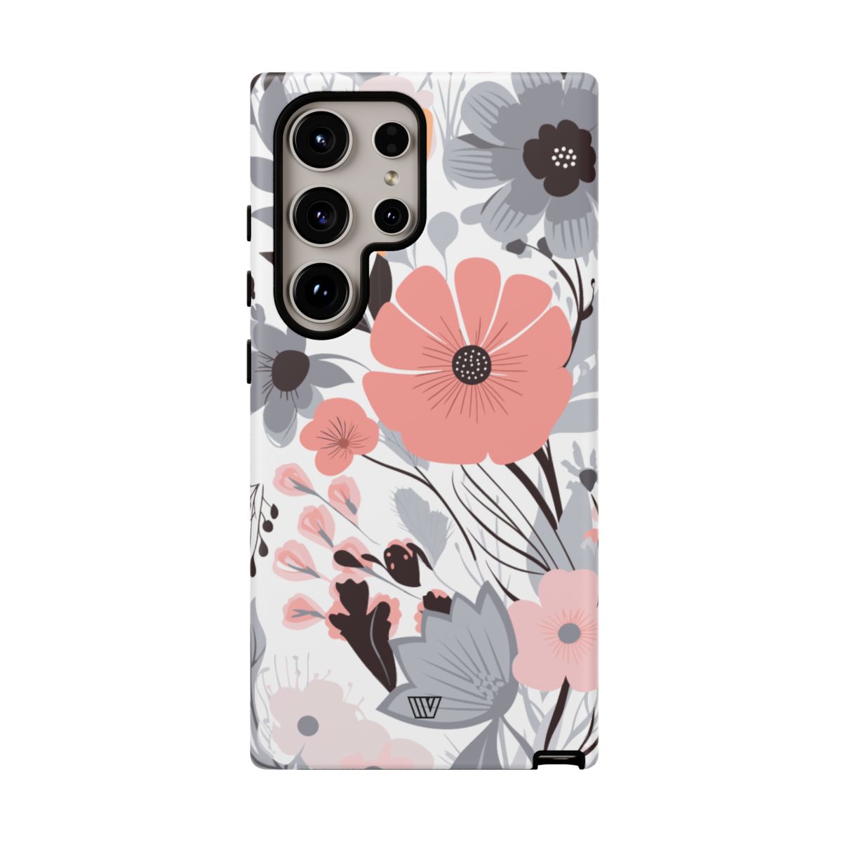 GRAY PASTEL FLOWERS | Tough Phone Case