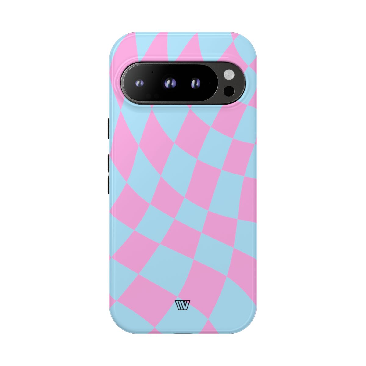 BLUE PINK CURVY CHECKERBOARD | Tough Phone Case