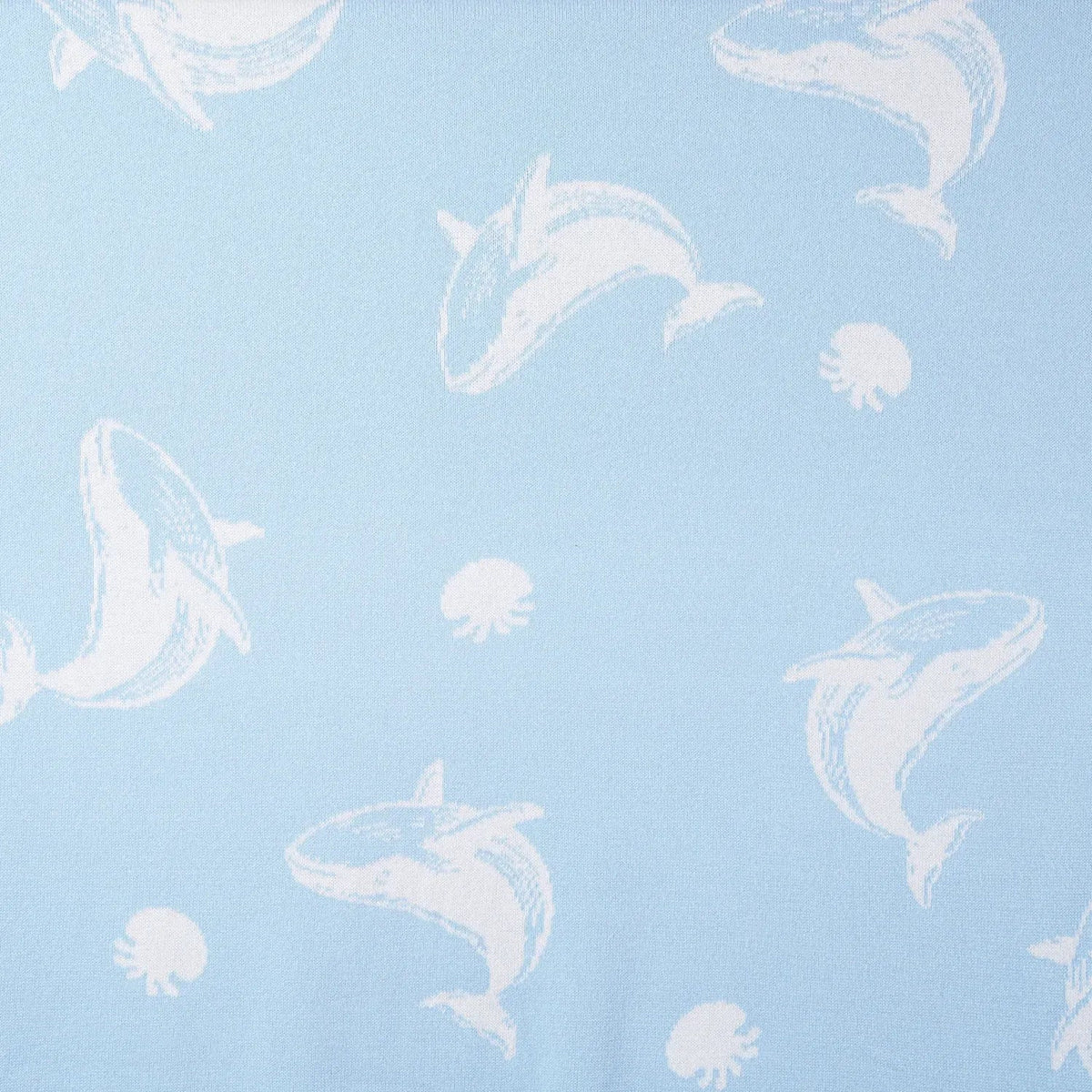 Whale Knit Baby Blanket — Soft Jacquard Weave