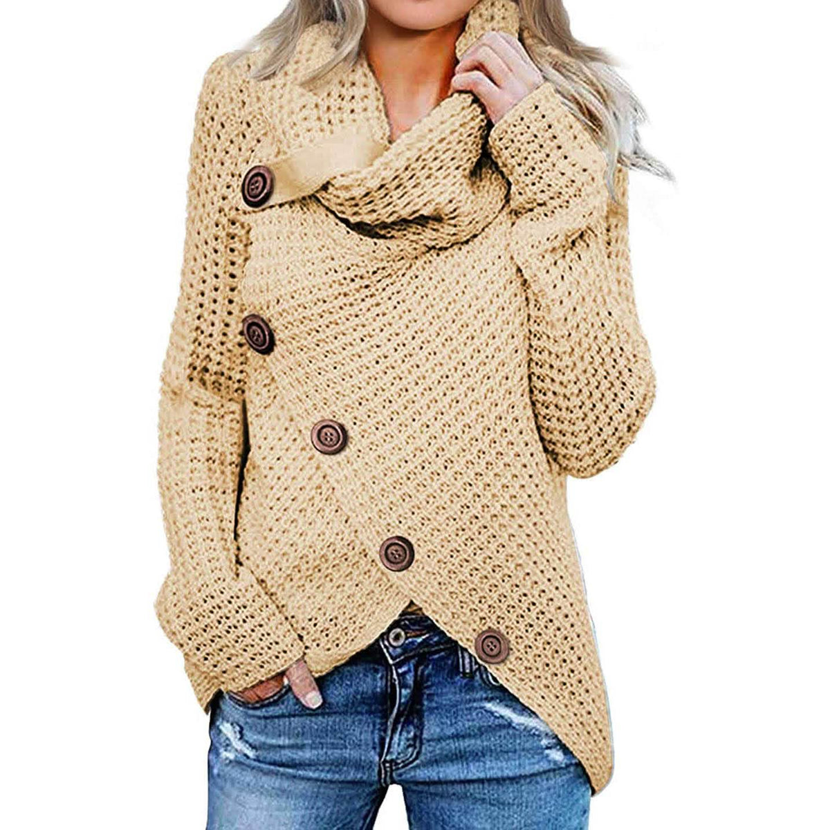 Women's Asymmetric Wrap Pullover Sweater