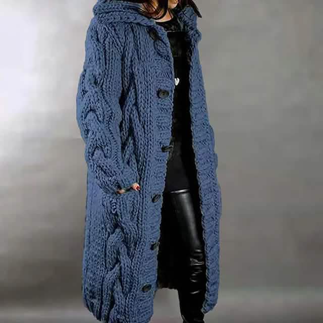 Women's Chunky Cable Knit Open-Front Cardigan