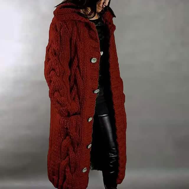 Women's Chunky Cable Knit Open-Front Cardigan