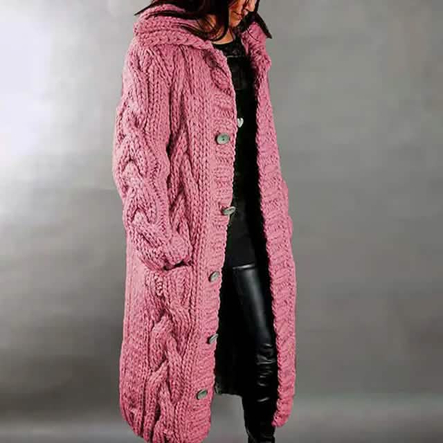 Women's Chunky Cable Knit Open-Front Cardigan