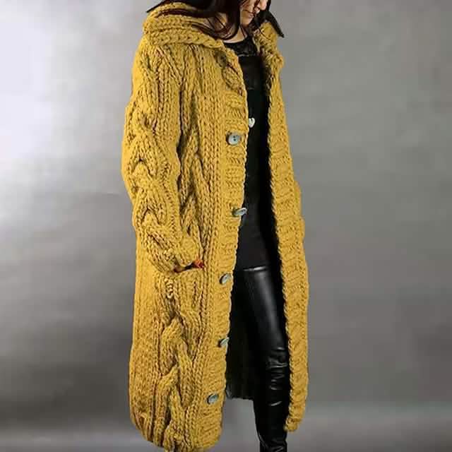 Women's Chunky Cable Knit Open-Front Cardigan