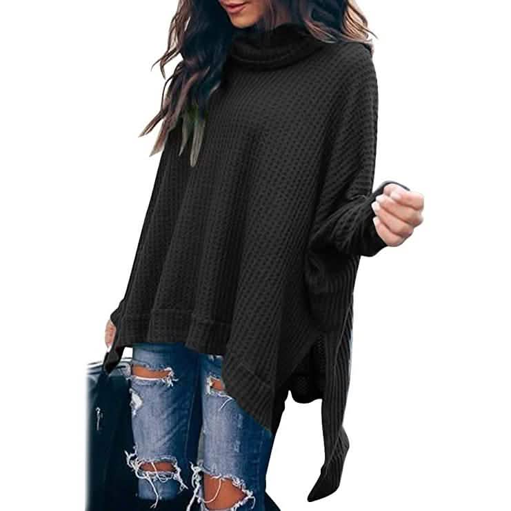 Women's Cowl Neck Batwing Sleeve Sweater