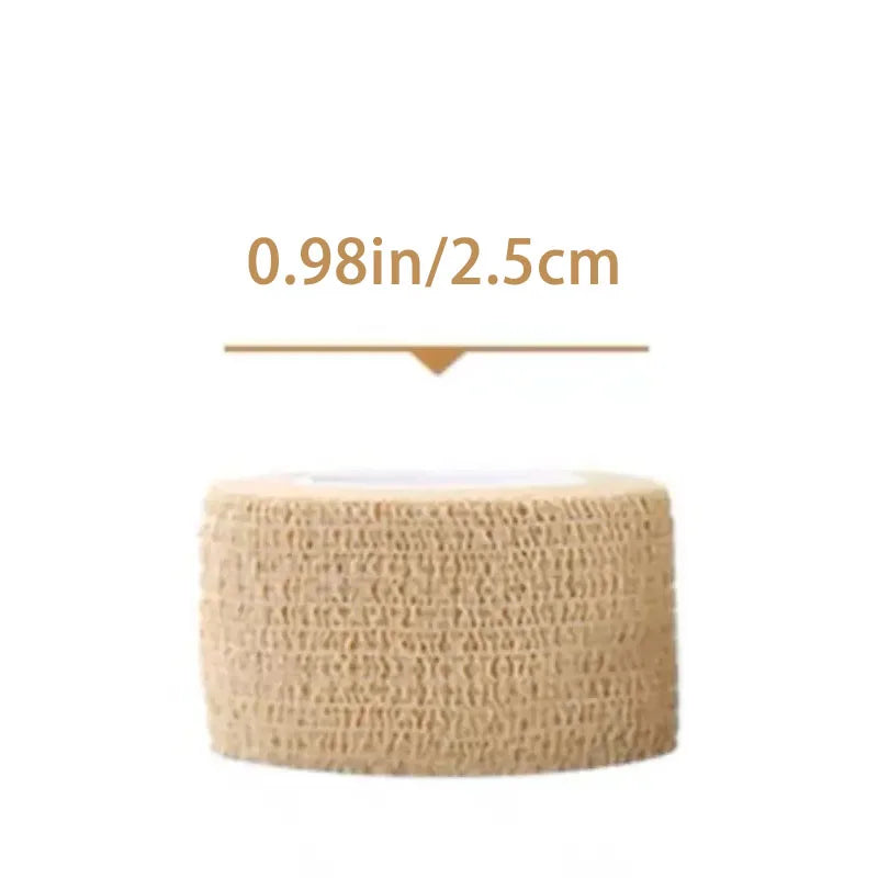 10/1Rolls Medical Adhesive Bandage Elastic Breathable Sports Self Adhesive Tape Beige Wrap Finger Tape for Wrist Ankle First Aid