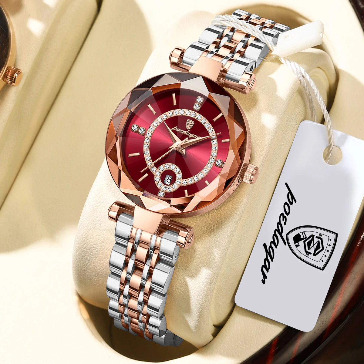 Elegant Women's Waterproof Stainless Steel Quartz Wristwatch - Perfect Blend of Fashion and Functionality