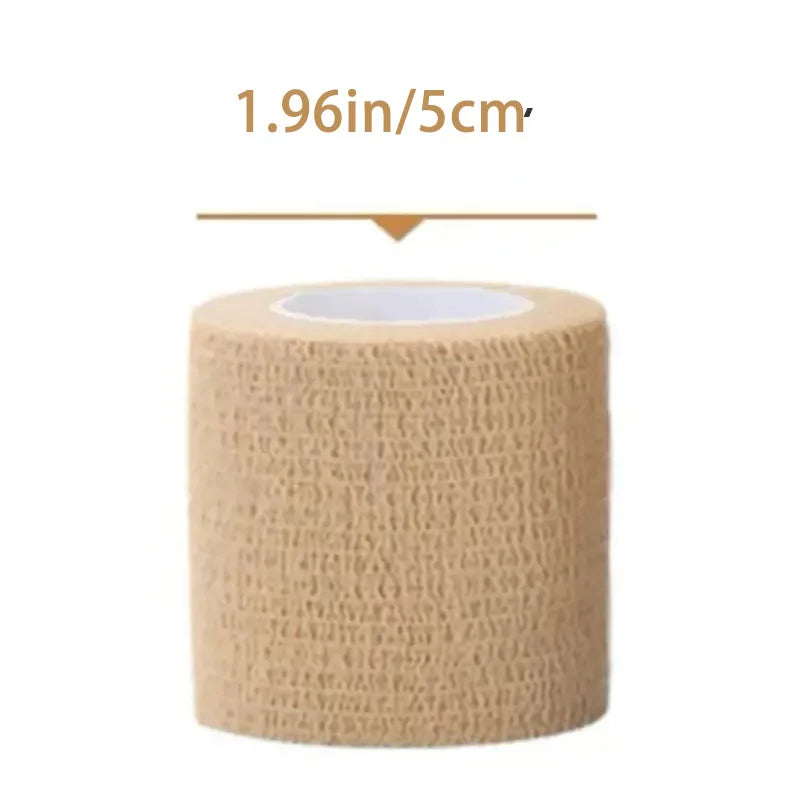 10/1Rolls Medical Adhesive Bandage Elastic Breathable Sports Self Adhesive Tape Beige Wrap Finger Tape for Wrist Ankle First Aid