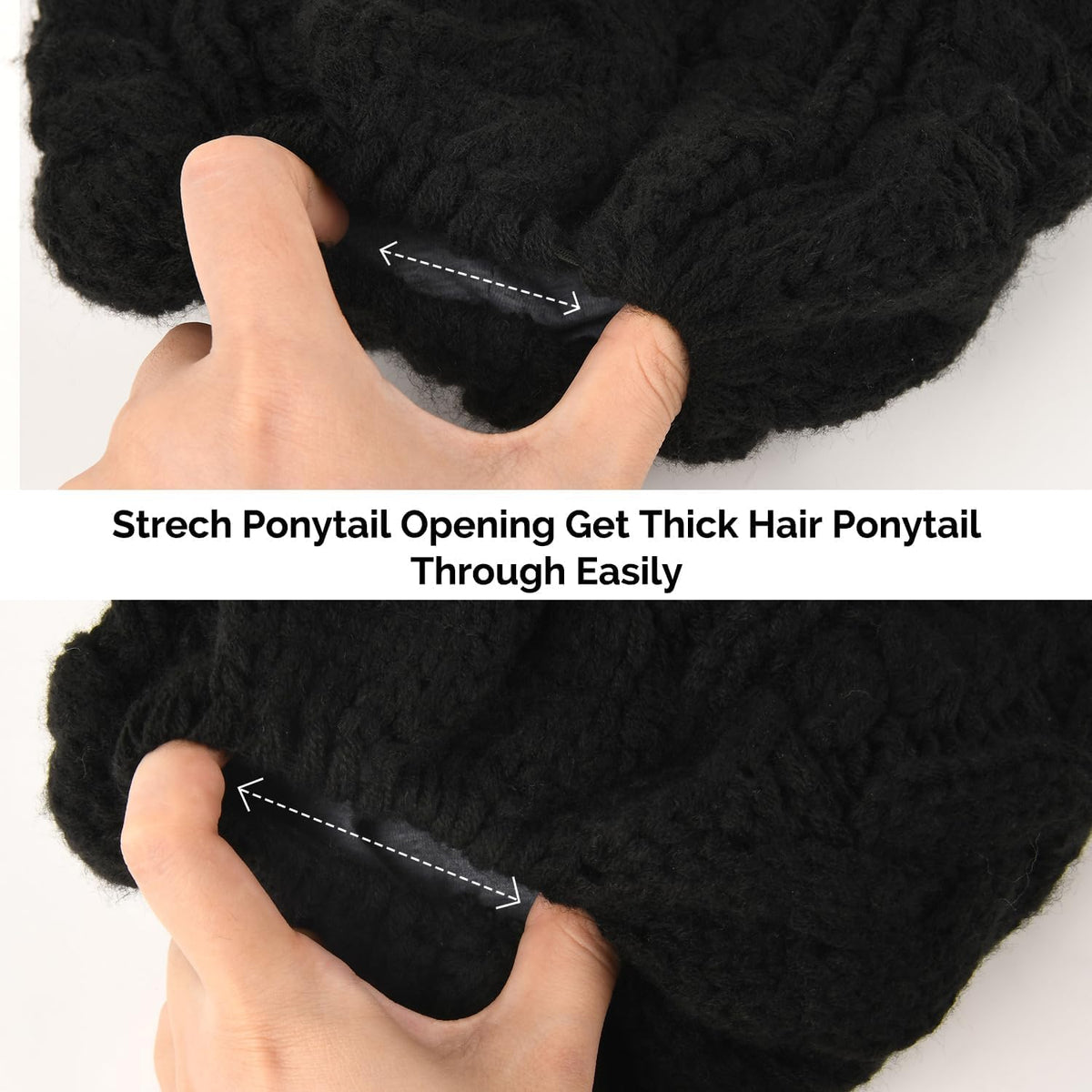 Stay Stylish and Cozy: Women's Ponytail Beanies for Messy Buns - Perfect Winter Hat with Tail Hole for Outdoor Runners