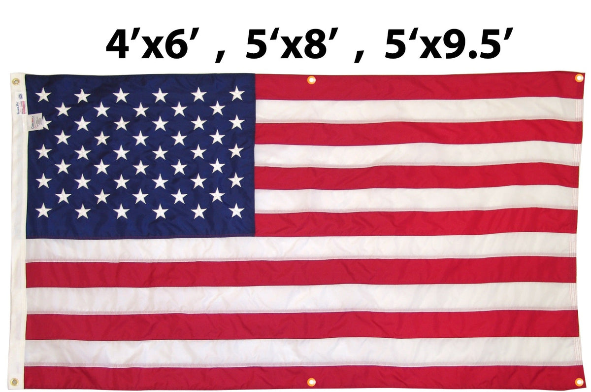 WallSafe™ Nylon Wall-Mounted American Flag | Reinforced Edge Grommets | Made in USA