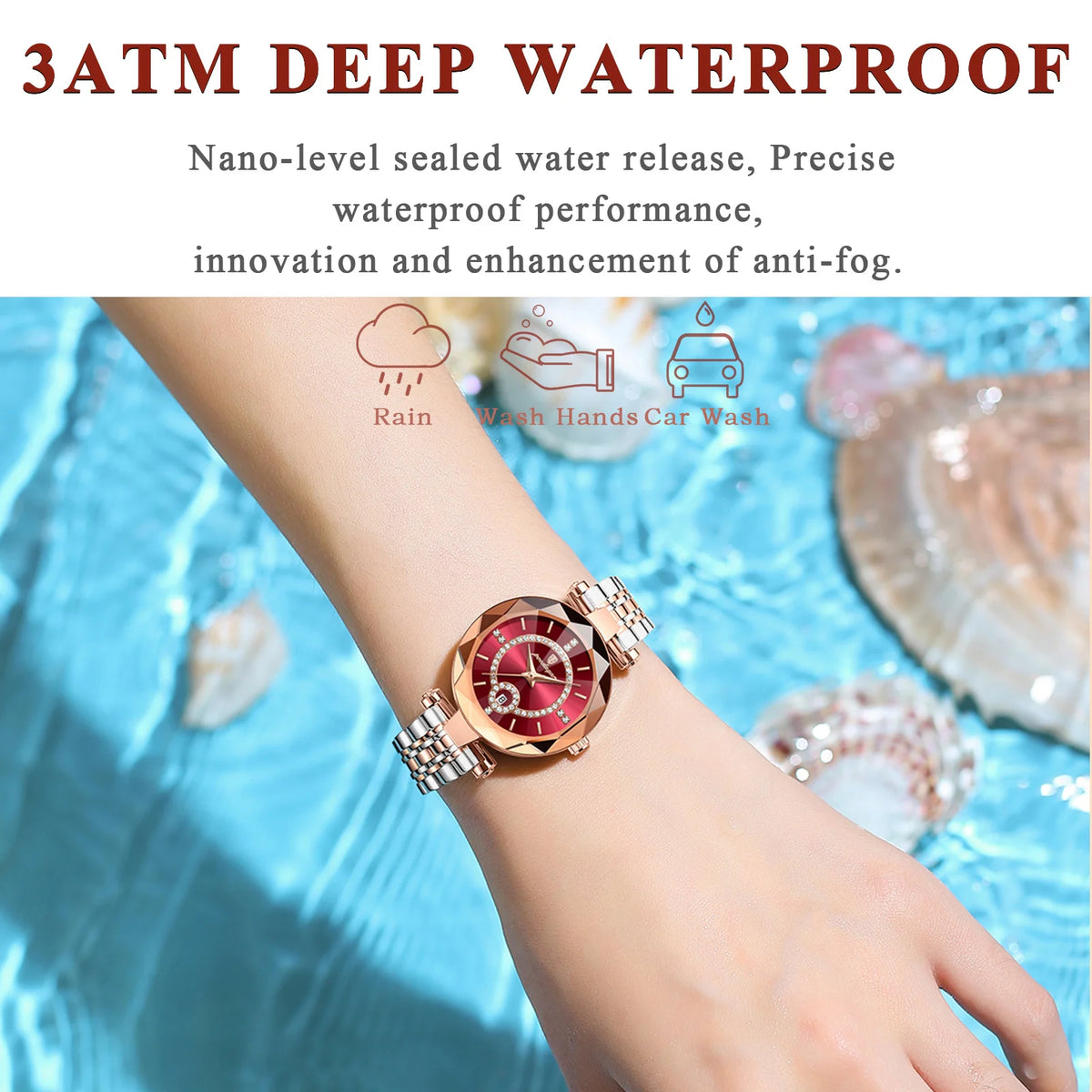 Elegant Women's Waterproof Stainless Steel Quartz Wristwatch - Perfect Blend of Fashion and Functionality