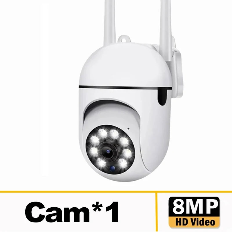 8MP Wifi Surveillance Camera Wireless Security PTZ IP Camera Color Night Vision AI Human Tracking CCTV Camera 4X Digital Zoom
