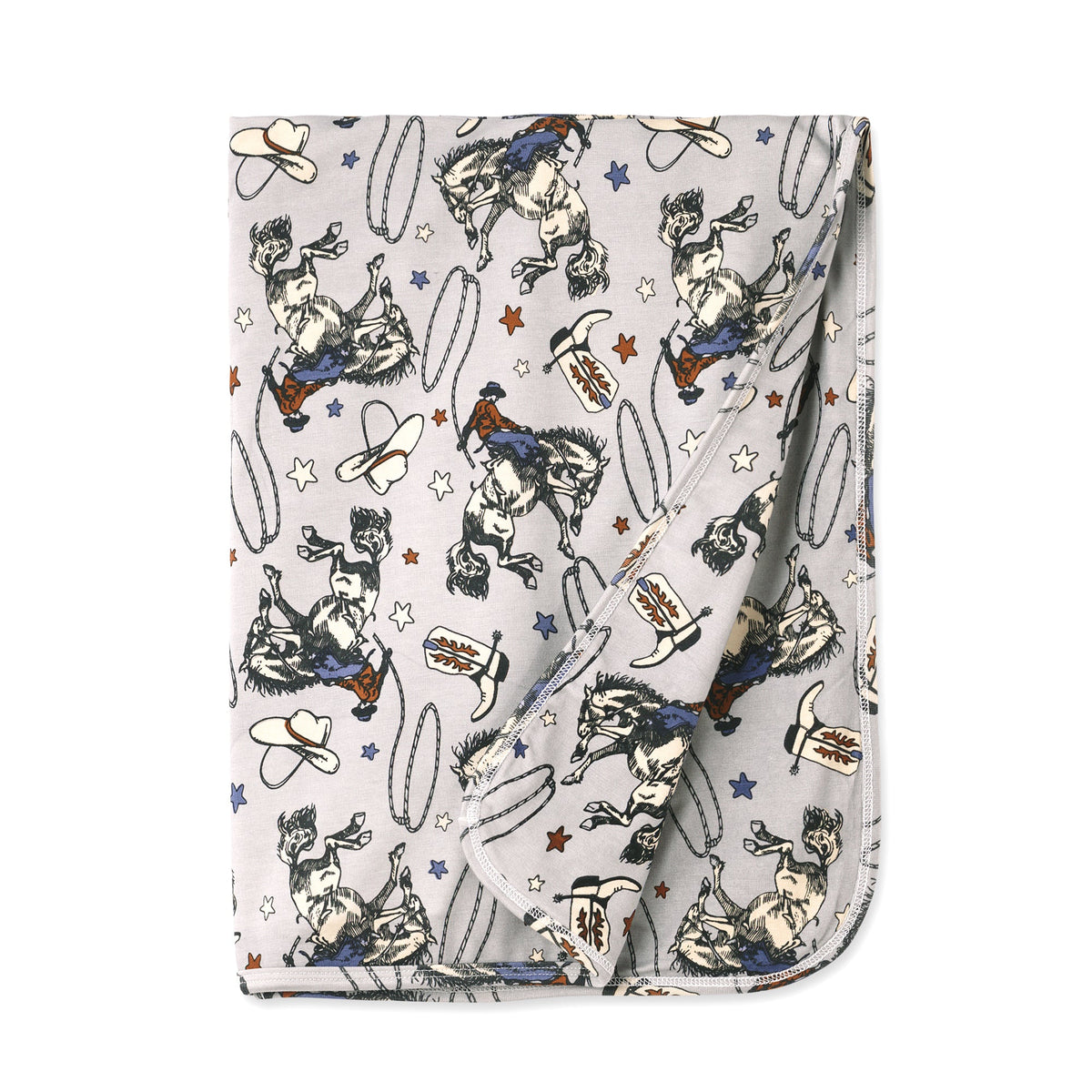 Western Cowboy Rodeo Bamboo Stroller Blanket
