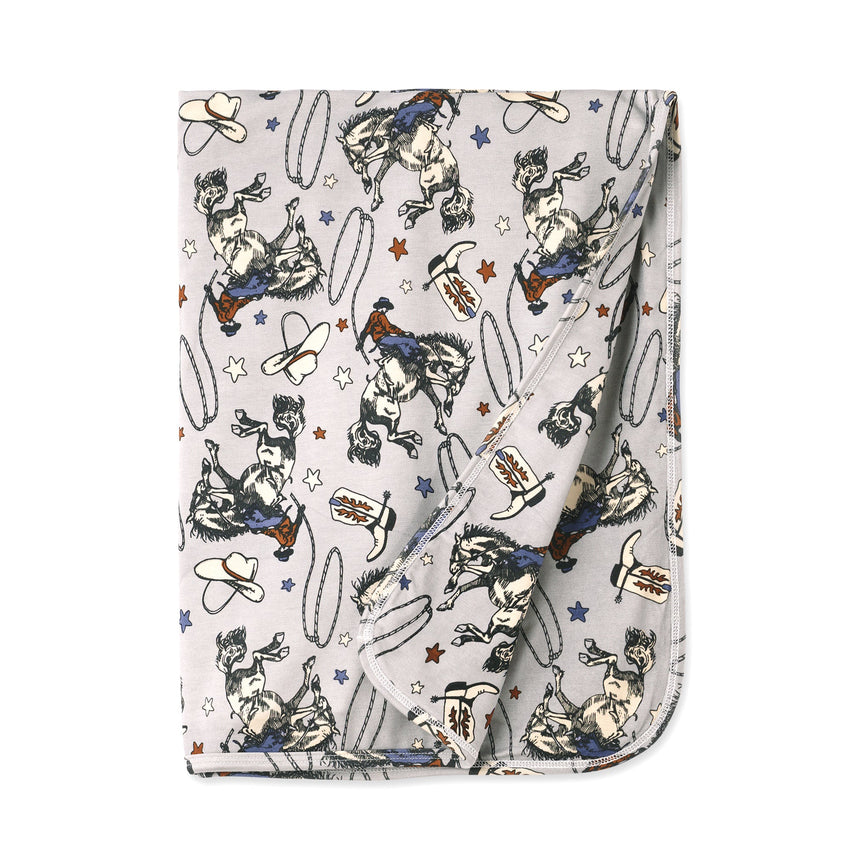 Western Cowboy Rodeo Bamboo Stroller Blanket