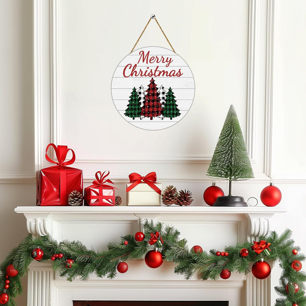 Christmas Decorations Indoor Christmas Door Decorations Buffalo Plaid Tree