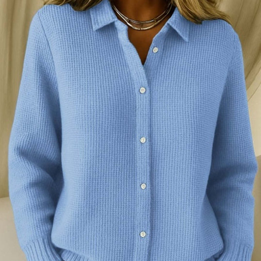 Women's Button-Up Lapel Knit Sweater
