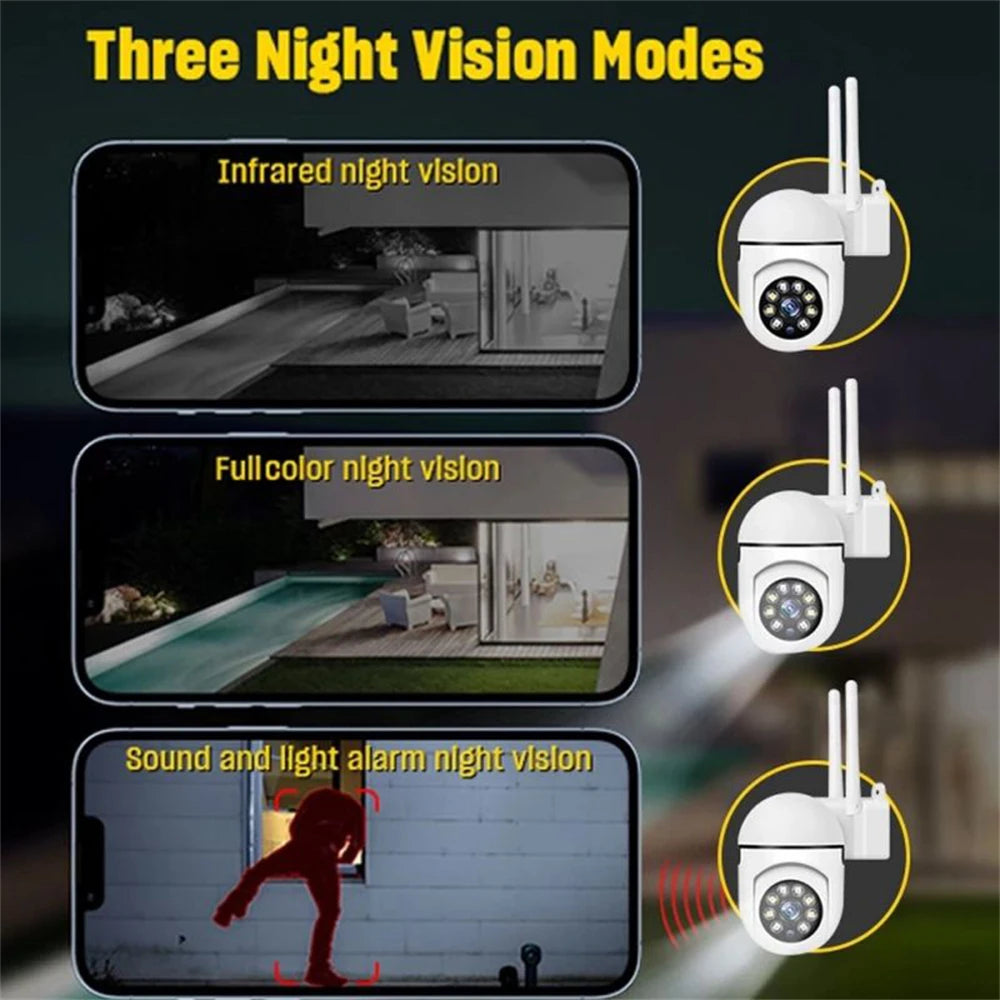 8MP Wifi Surveillance Camera Wireless Security PTZ IP Camera Color Night Vision AI Human Tracking CCTV Camera 4X Digital Zoom