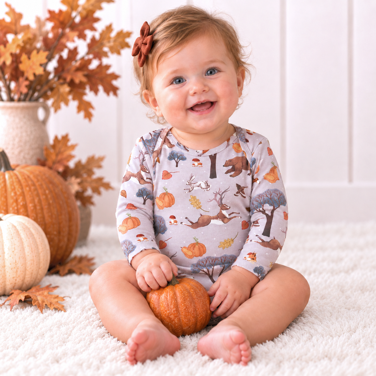 Autumn Woodland Baby Bamboo Bodysuit