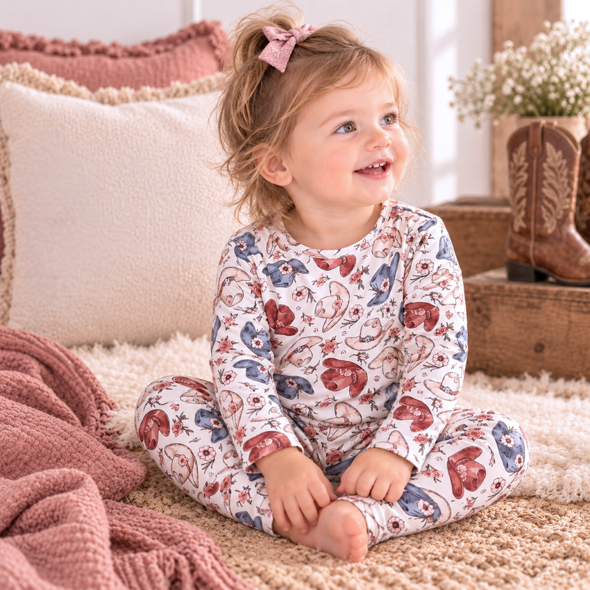 Wildflower Rodeo Cowgirl Girls Bamboo Pajama Set