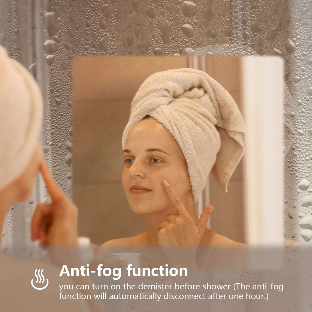 Delphinus II Brushed Gold LED Mirror – Anti-Fog, Dimmable
