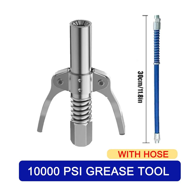 10000PSI Grease Gun Coupler Manual Grease Pump Head Syringe Lubrication Nozzle Oil Pump Filling Tool Grease Injector Nipple
