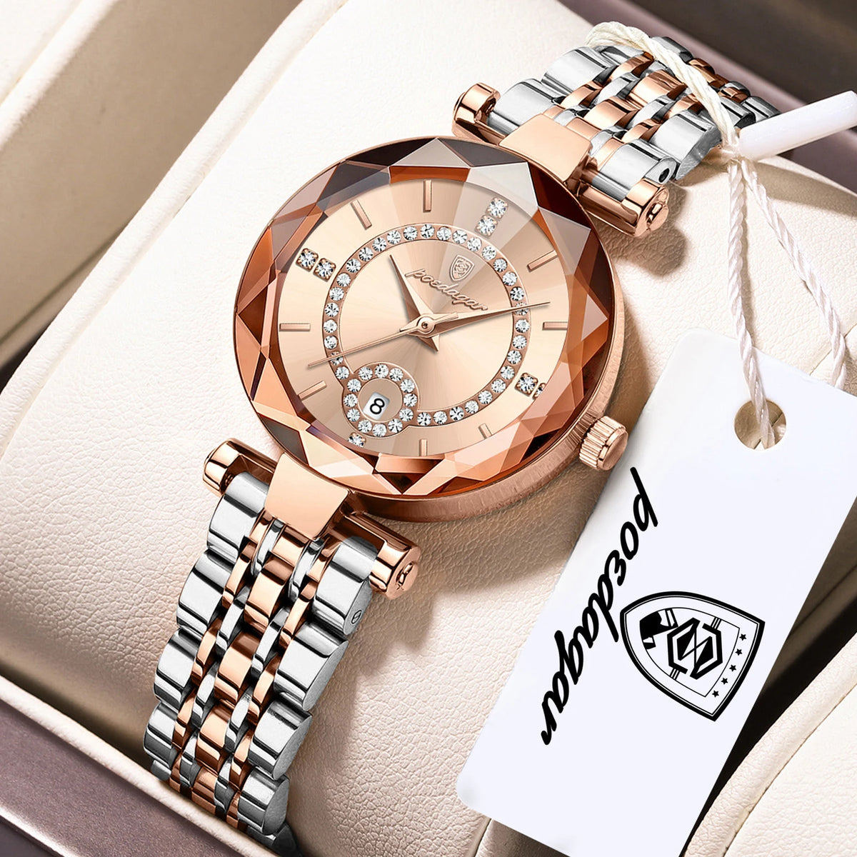 Elegant Women's Waterproof Stainless Steel Quartz Wristwatch - Perfect Blend of Fashion and Functionality