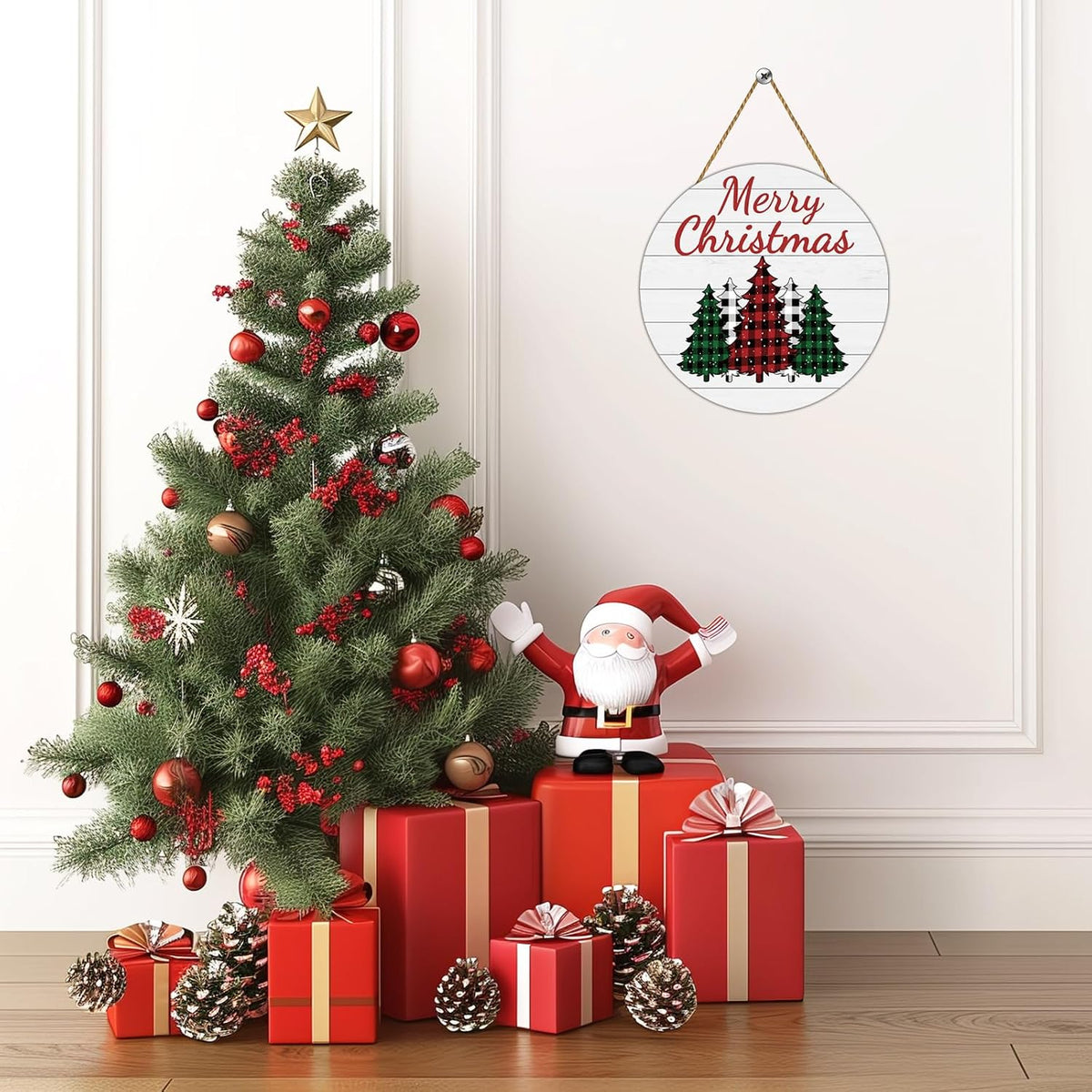 Christmas Decorations Indoor Christmas Door Decorations Buffalo Plaid Tree