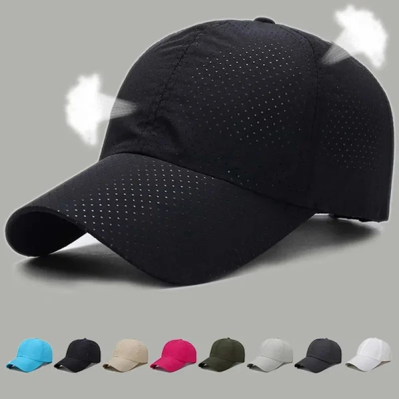 New Summer Unisex Quick-Dry Mesh Baseball Cap Sun-Protective Quick-Dry Baseball Cap for Fishing and Casual Wear, Versatile and B